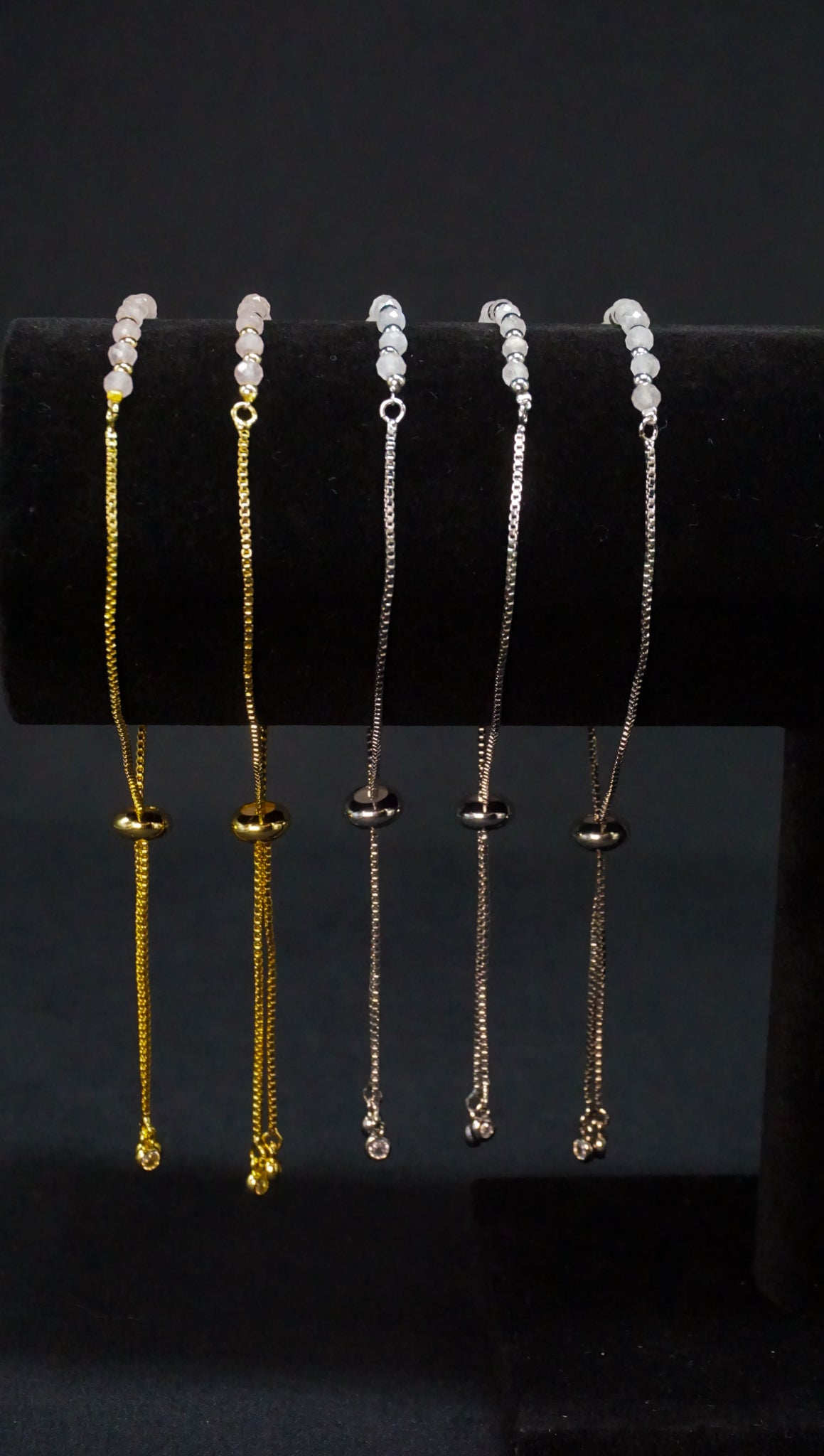 Moonstone Cluster Bolo Bracelet