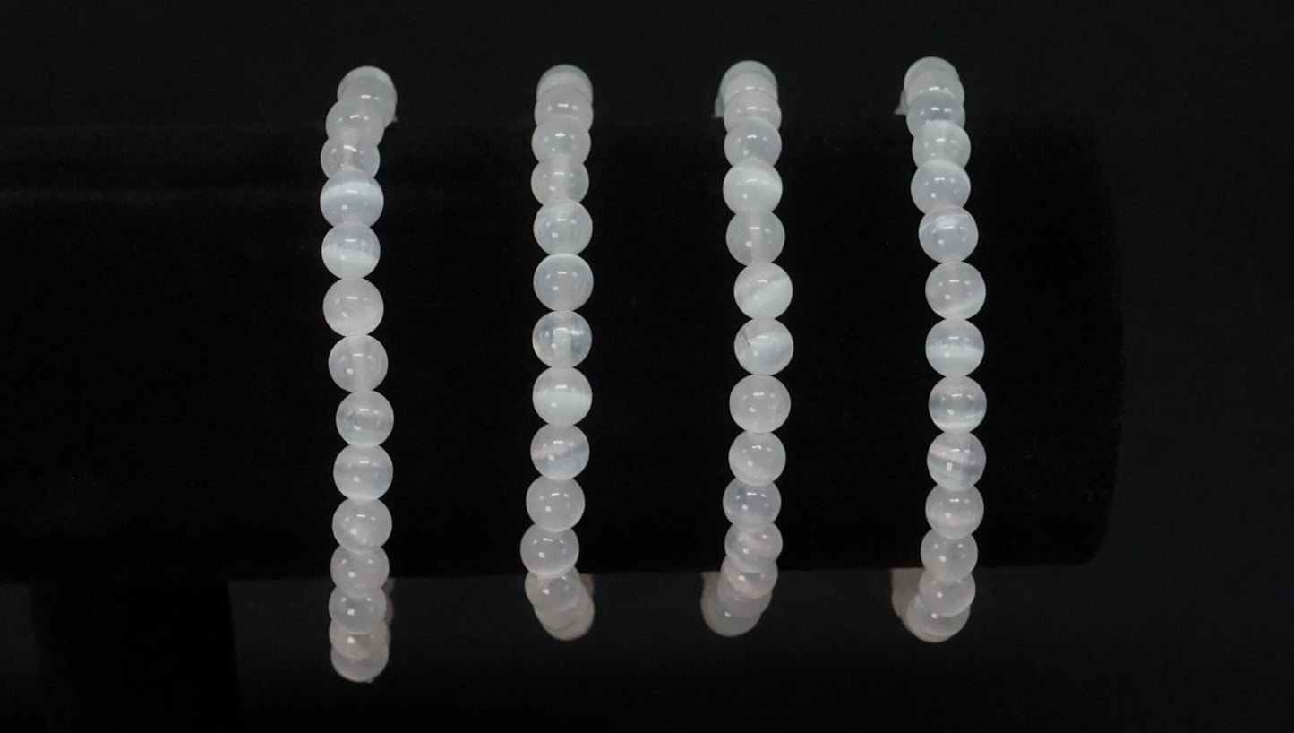 Selenite Bead Bracelet