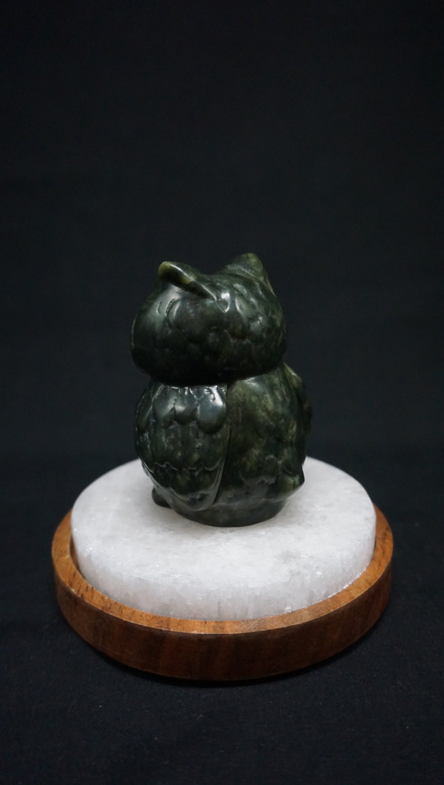 Serpentine Green Jade Owl
