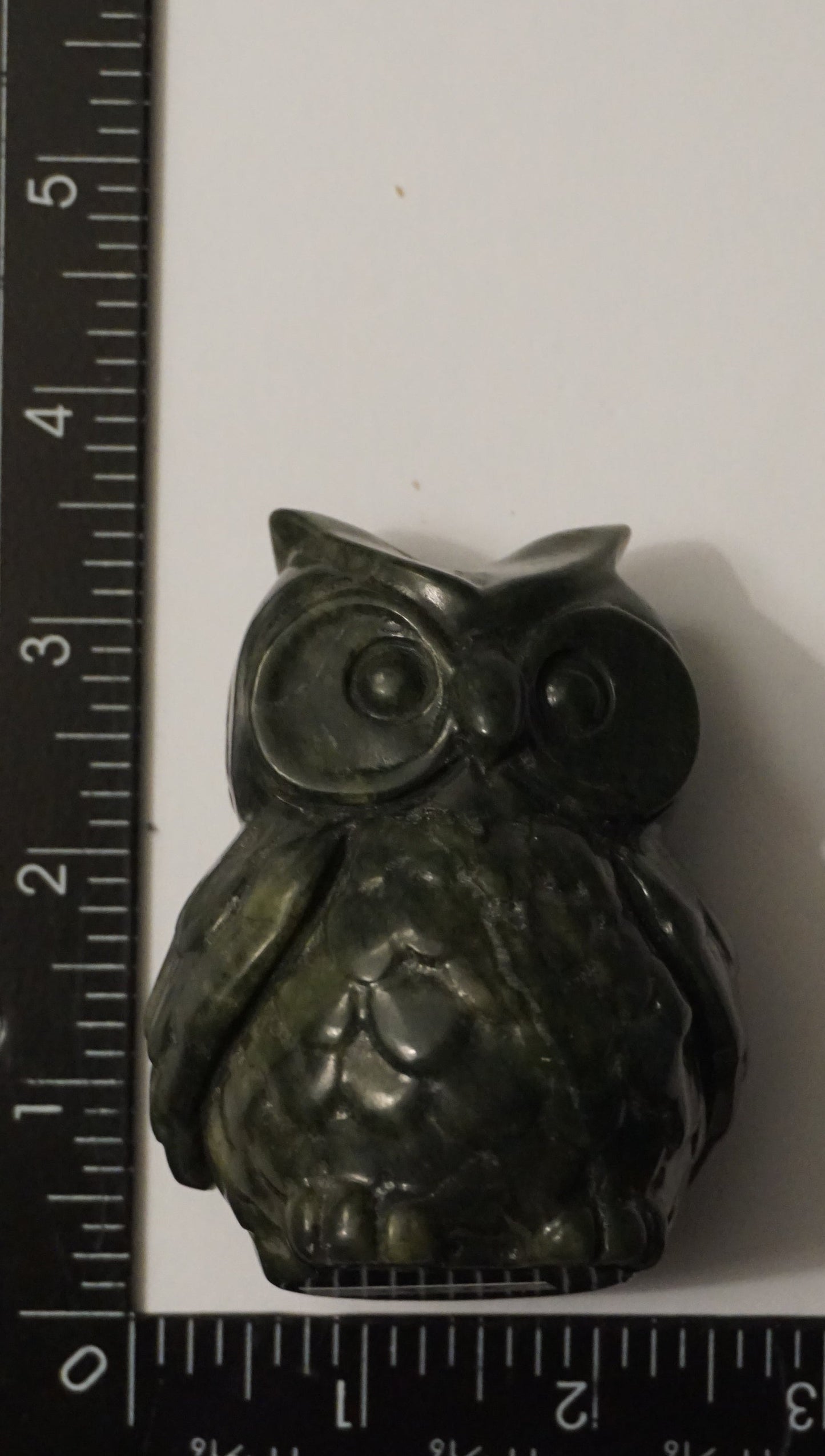 Serpentine Green Jade Owl