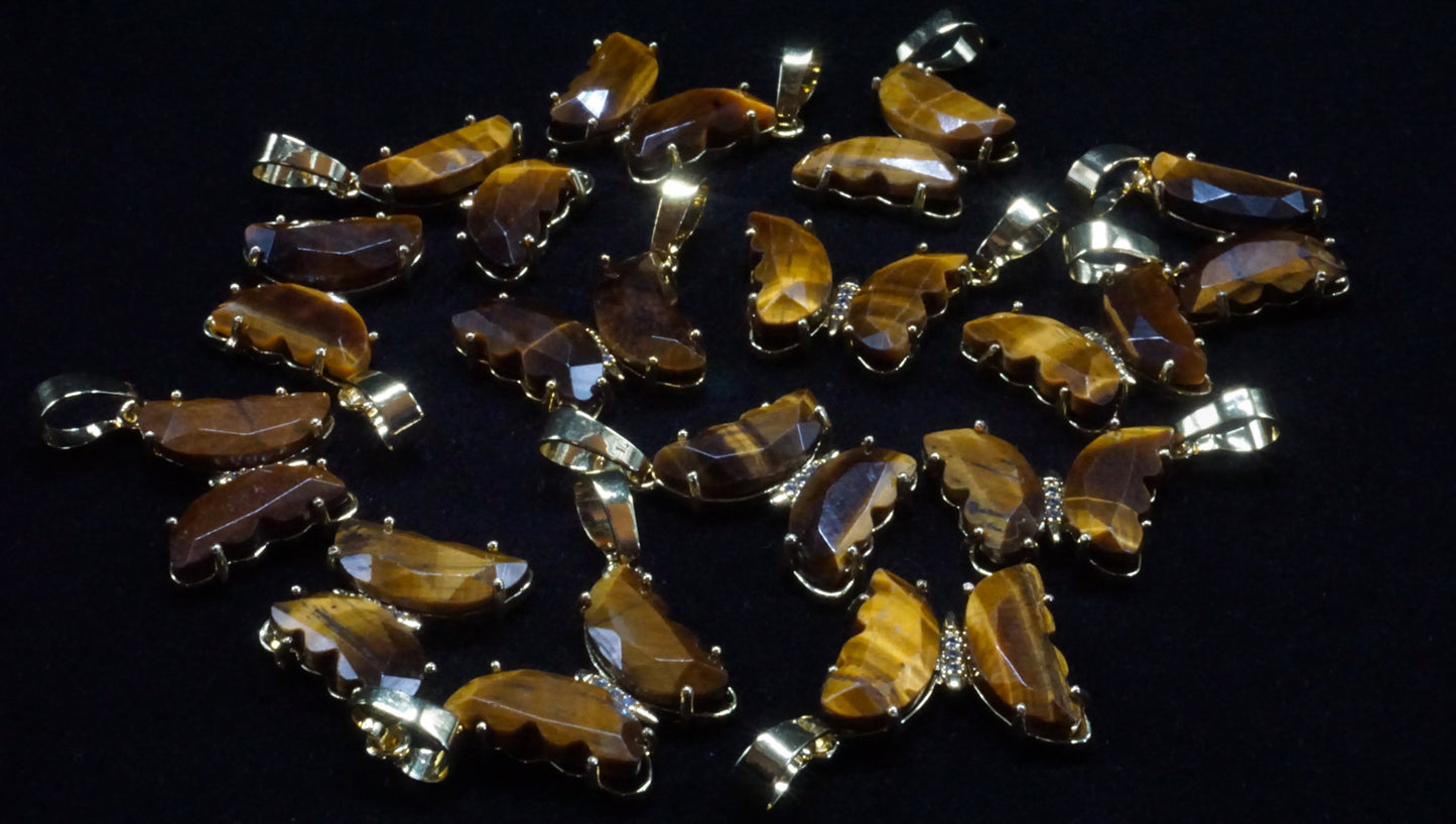 Tiger Eye Butterfly Charm