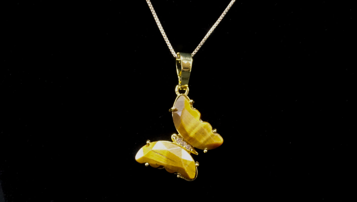 Tiger Eye Butterfly Charm