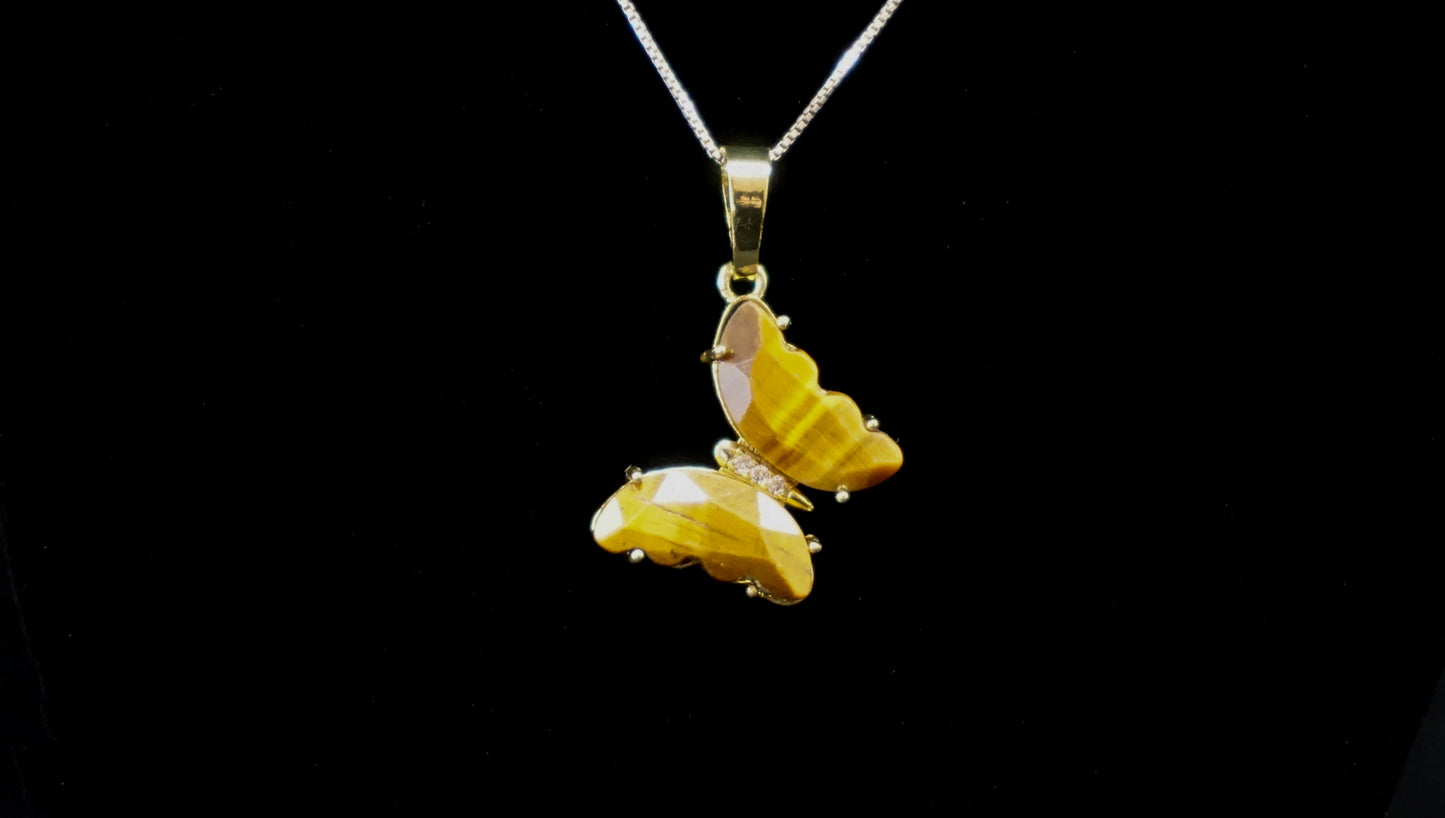 Tiger Eye Butterfly Charm