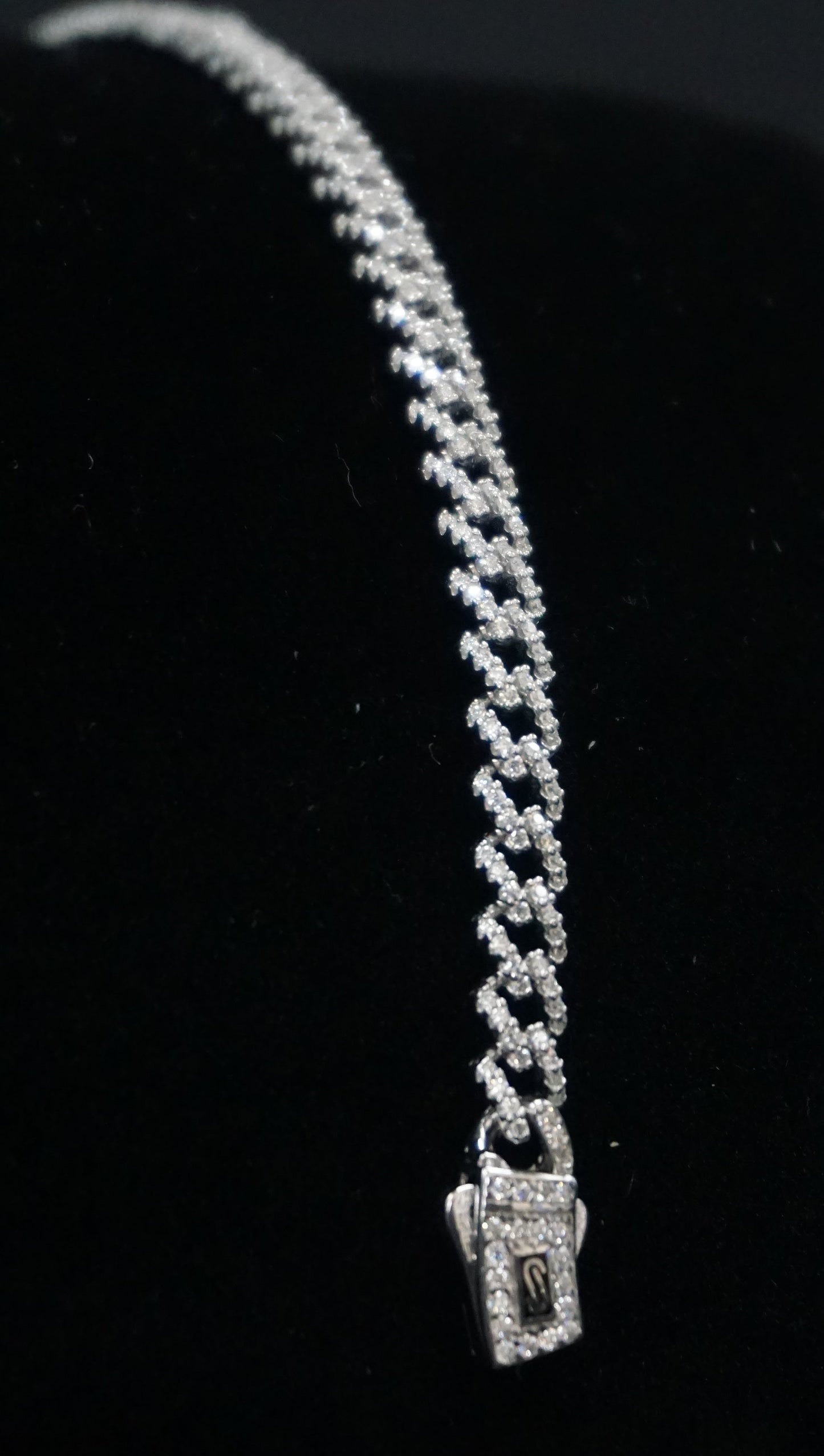 Zig-Zag Micro-Pave Moissanite Bracelet